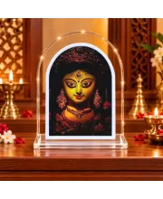 Durga Maa L Shape Acrylic Showpiece 3 X 3.5 Inch For Home, Office And Car (F176213)
