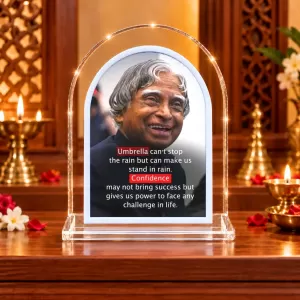 A. P. J. Abdul Kalam L Shape Acrylic Showpiece 3 X 3.5 Inch For Home, Office And Car (F176214)