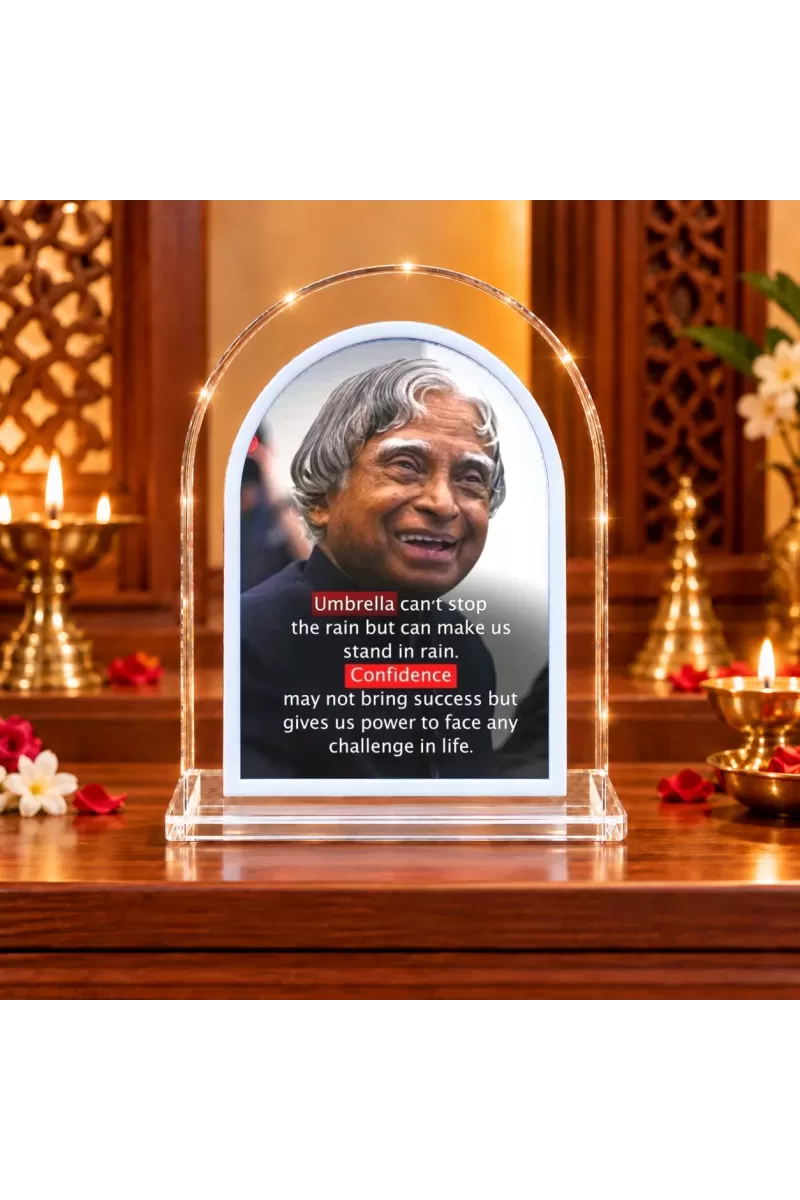 A. P. J. Abdul Kalam L Shape Acrylic Showpiece 3 X 3.5 Inch For Home, Office And Car (F176214)