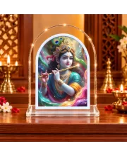 Lord Krishna L Shape Acrylic Showpiece 3 X 3.5 Inch For Home, Office And Car (F176217)