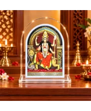 Maa Durga L Shape Acrylic Showpiece 3 X 3.5 Inch For Home, Office And Car (F176218)