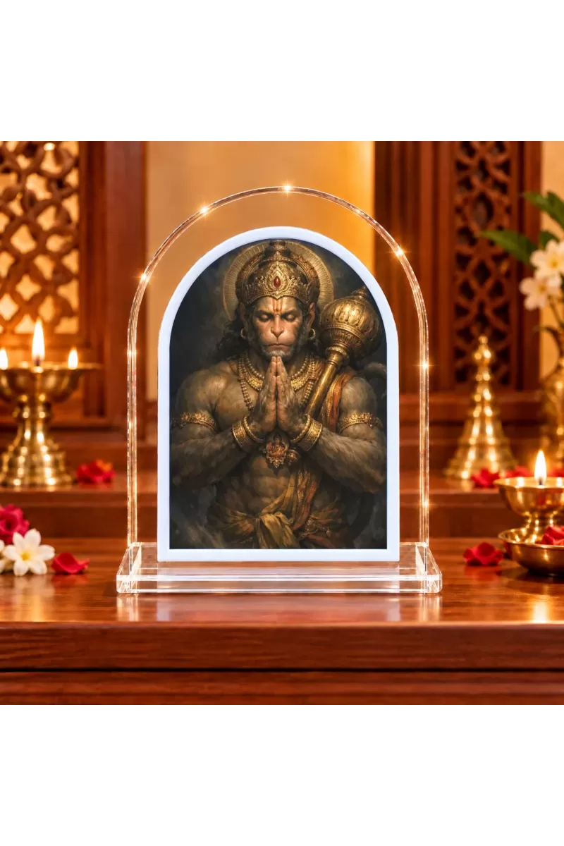 Hanuman L Shape Acrylic Showpiece 3 X 3.5 Inch For Home, Office And Car (F176219)