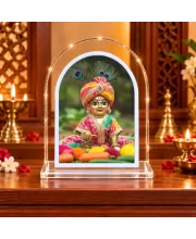 Lord Krishna L Shape Acrylic Showpiece 3 X 3.5 Inch For Home, Office And Car (F176221)