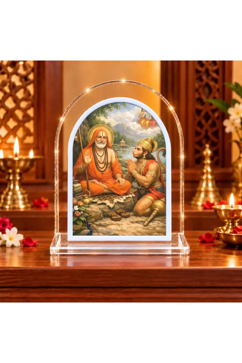 Adi Guru Shankaracharya L Shape Acrylic Showpiece 3 X 3.5 Inch For Home, Office And Car (F176222)