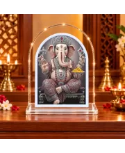 Lord Ganesha L Shape Acrylic Showpiece 3 X 3.5 Inch For Home, Office And Car (F176223)