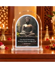 Buddha L Shape Acrylic Showpiece 3 X 3.5 Inch For Home, Office And Car (F176226)