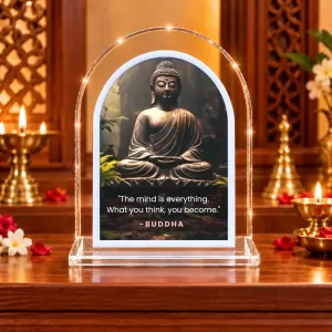 Buddha L Shape Acrylic Showpiece 3 X 3.5 Inch For Home, Office And Car (F176226)