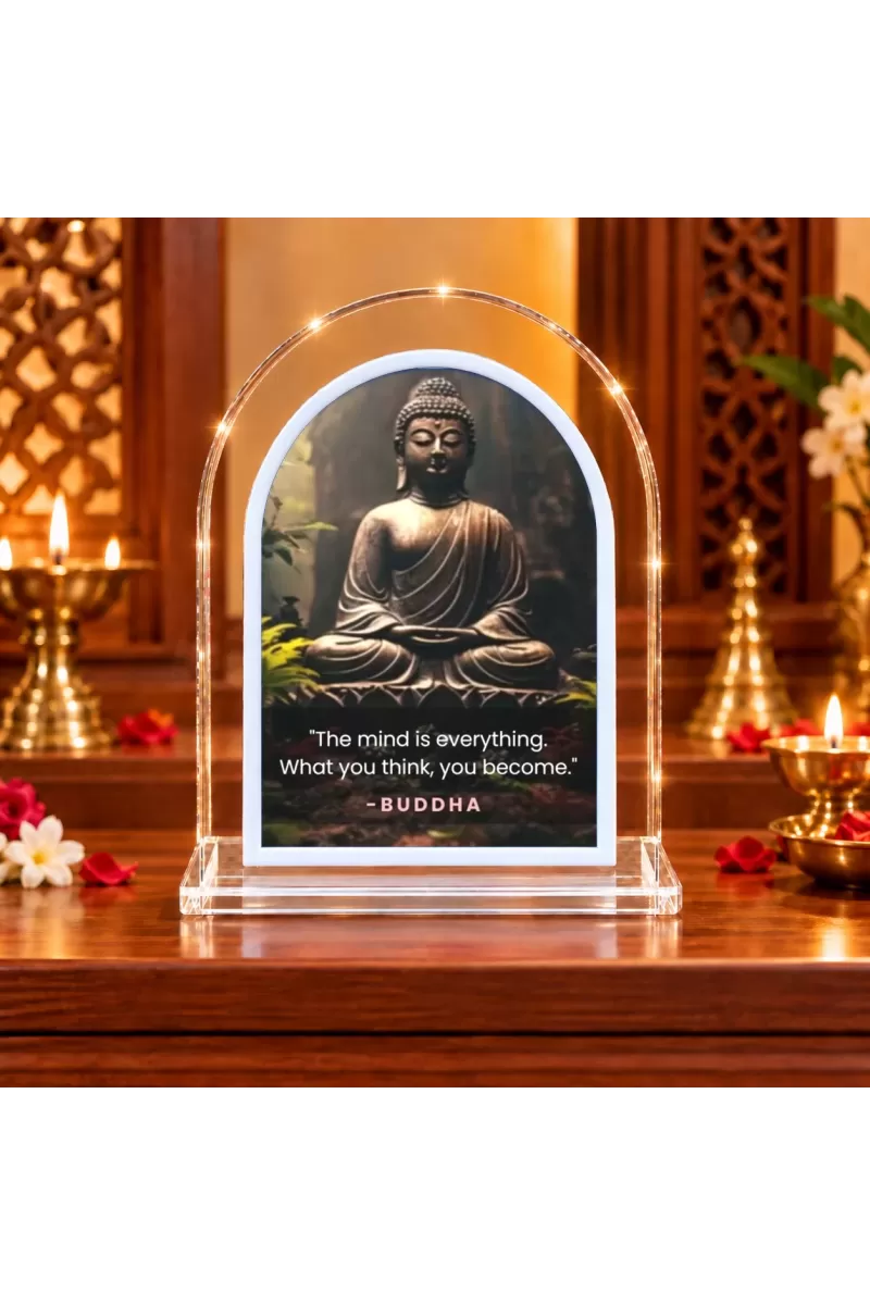 Buddha L Shape Acrylic Showpiece 3 X 3.5 Inch For Home, Office And Car (F176226)