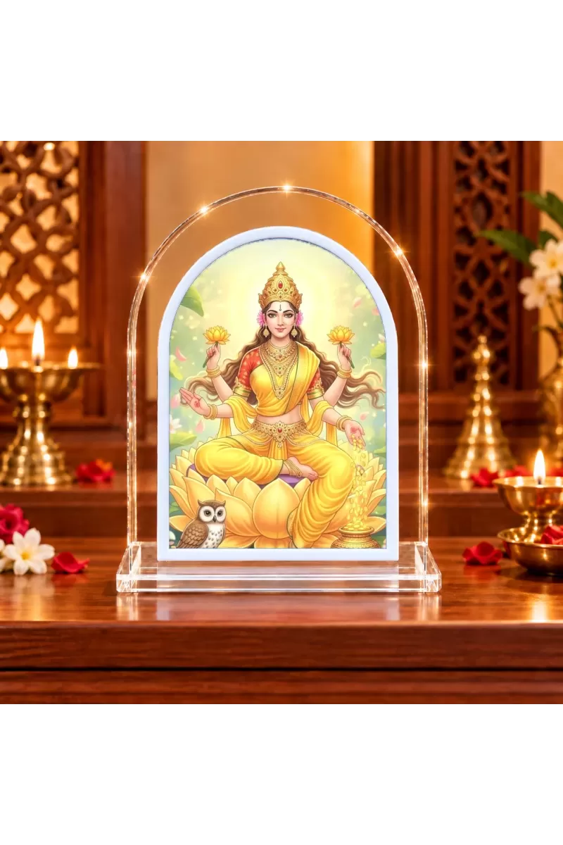 Goddess Lakshmi L Shape Acrylic Showpiece 3 X 3.5 Inch For Home, Office And Car (F176227)