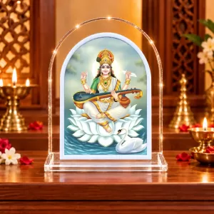 Goddess Saraswati L Shape Acrylic Showpiece 3 X 3.5 Inch For Home, Office And Car (F176228) Goddess Saraswati L Shape Acrylic Showpiece 3 X 3.5 Inch For Home, Office And Car (F176228)