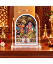 Radha Krishna L Shape Acrylic Showpiece 3 X 3.5 Inch For Home, Office And Car (F176230)