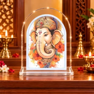 Lord Ganesha L Shape Acrylic Showpiece 3 X 3.5 Inch For Home, Office And Car (F176232) Lord Ganesha L Shape Acrylic Showpiece 3 X 3.5 Inch For Home, Office And Car (F176232)