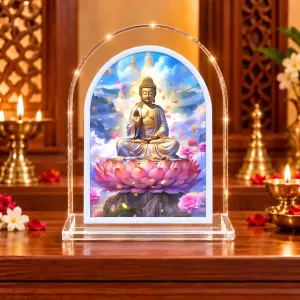 Buddha L Shape Acrylic Showpiece 3 X 3.5 Inch For Home, Office And Car (F176234)