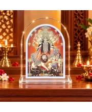 Durga Maa L Shape Acrylic Showpiece 3 X 3.5 Inch For Home, Office And Car (F176235)