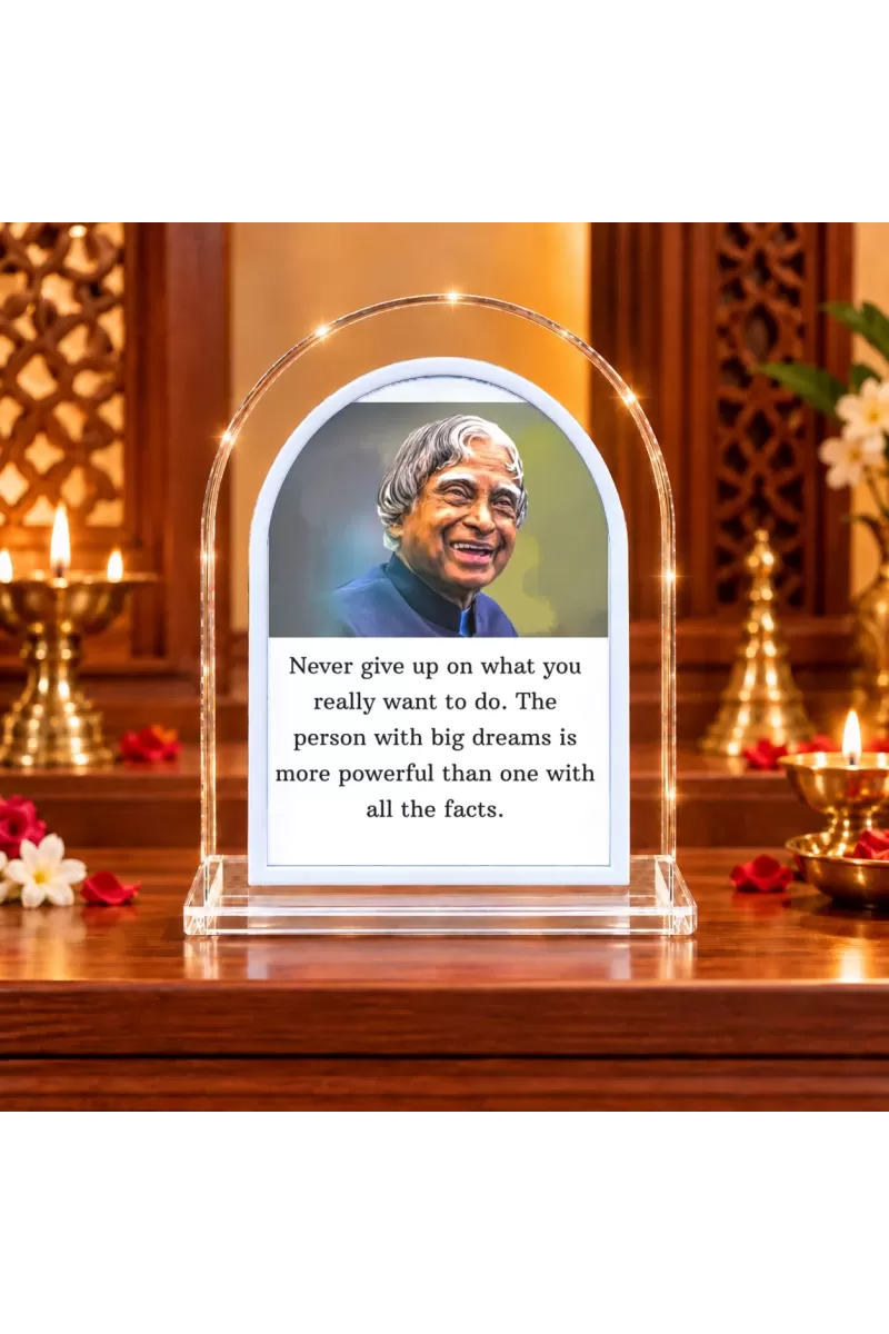 A P J Abdul Kalam L Shape Acrylic Showpiece 3 X 3.5 Inch For Home, Office And Car (F176237)