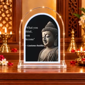 Buddha L Shape Acrylic Showpiece 3 X 3.5 Inch For Home, Office And Car (F176238)