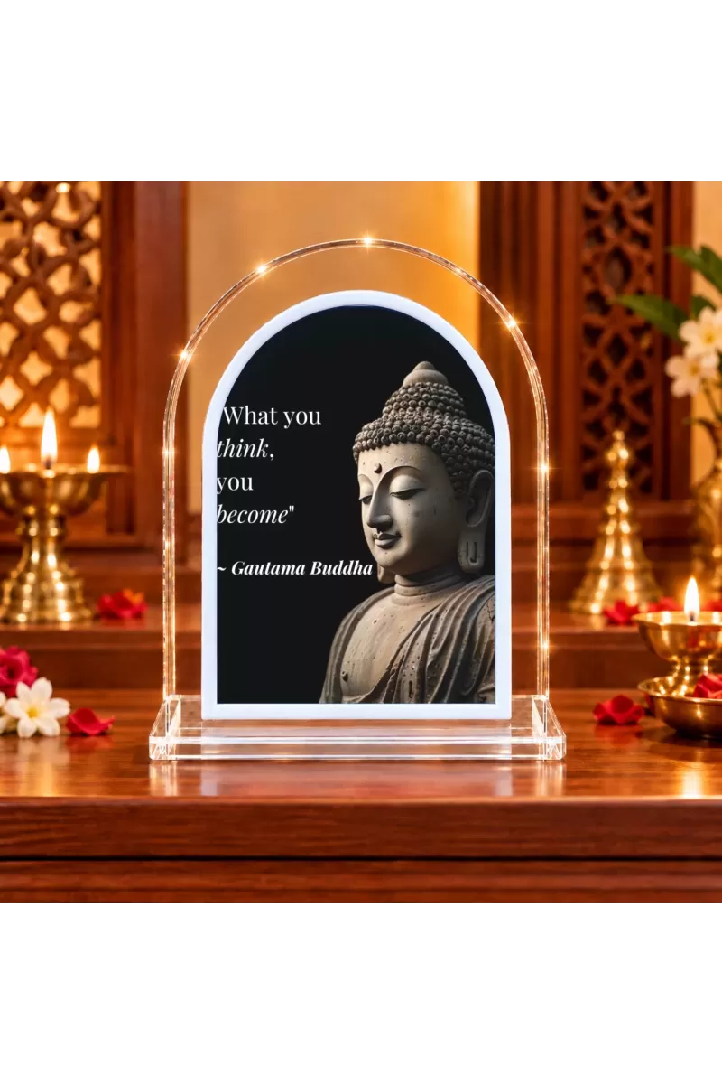 Buddha L Shape Acrylic Showpiece 3 X 3.5 Inch For Home, Office And Car (F176238)