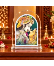 Radha Krishna L Shape Acrylic Showpiece 3 X 3.5 Inch For Home, Office And Car (F176243)