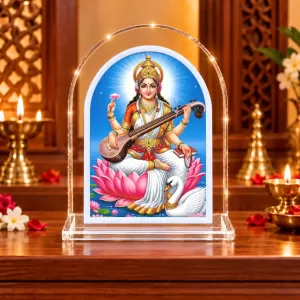 Goddess Saraswati L Shape Acrylic Showpiece 3 X 3.5 Inch For Home, Office And Car (F176244) Goddess Saraswati L Shape Acrylic Showpiece 3 X 3.5 Inch For Home, Office And Car (F176244)
