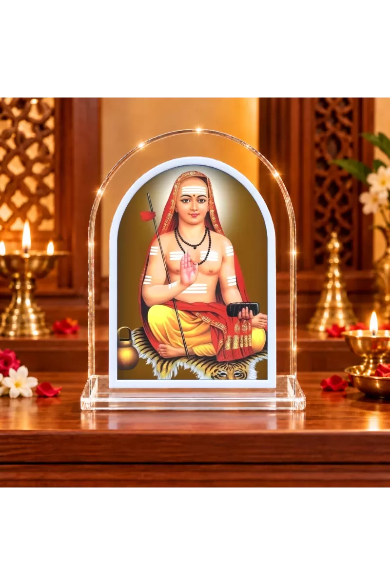 Adi Guru Shankaracharya L Shape Acrylic Showpiece 3 X 3.5 Inch For Home, Office And Car (F176245)