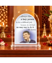 Bill Gates L Shape Acrylic Showpiece 3 X 3.5 Inch For Home, Office And Car (F176249)