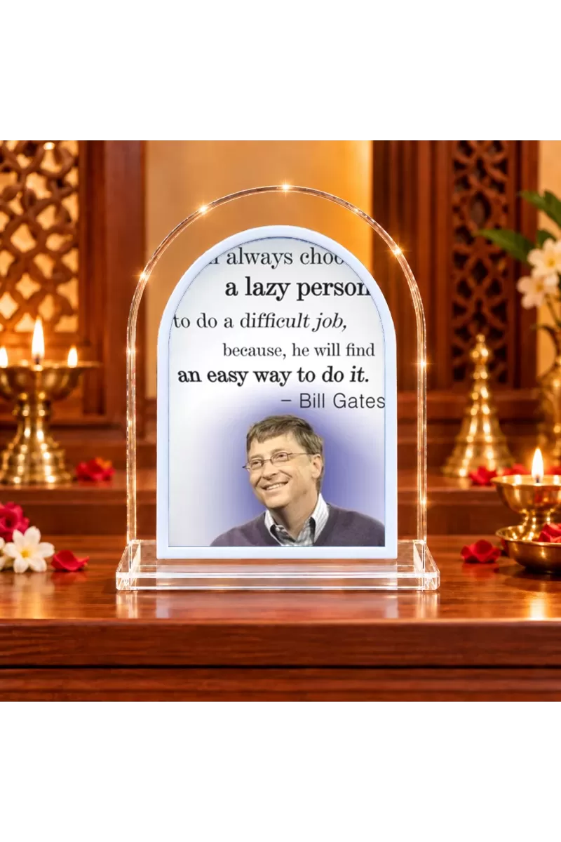Bill Gates L Shape Acrylic Showpiece 3 X 3.5 Inch For Home, Office And Car (F176249)