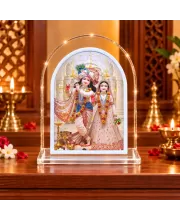 Radha Krishna L Shape Acrylic Showpiece 3 X 3.5 Inch For Home, Office And Car (F176251)