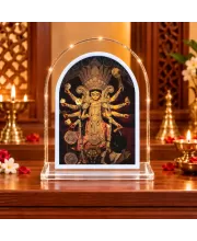 Durga Maa L Shape Acrylic Showpiece 3 X 3.5 Inch For Home, Office And Car (F176255)