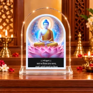 Buddha L Shape Acrylic Showpiece 3 X 3.5 Inch For Home, Office And Car (F176256)