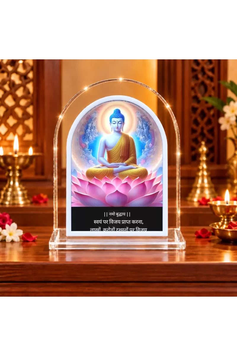 Buddha L Shape Acrylic Showpiece 3 X 3.5 Inch For Home, Office And Car (F176256)