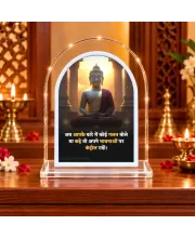 Buddha L Shape Acrylic Showpiece 3 X 3.5 Inch For Home, Office And Car (F176258)