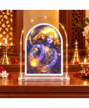Shree Krishna L Shape Acrylic Showpiece 3 X 3.5 Inch For Home, Office And Car (F176259)