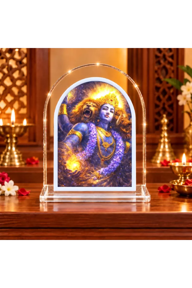 Shree Krishna L Shape Acrylic Showpiece 3 X 3.5 Inch For Home, Office And Car (F176259)