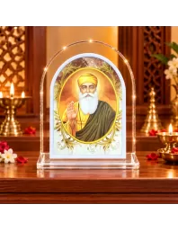 Guru Nanak Dev Ji L Shape Acrylic Showpiece 3 X 3.5 Inch For Home, Office And Car (F176260)