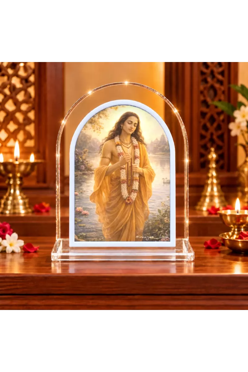 Saint Chaitannya Mahaprovu L Shape Acrylic Showpiece 3 X 3.5 Inch For Home, Office And Car (F176263)