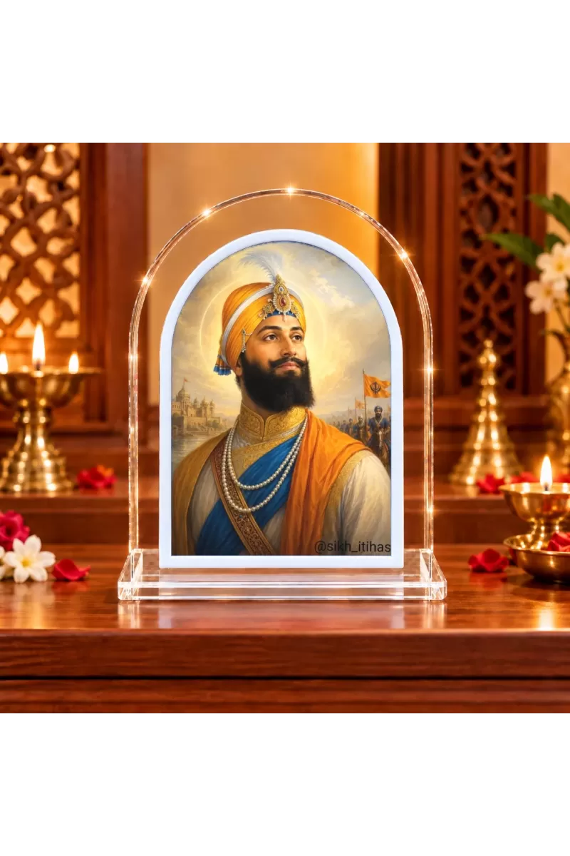Guru Gobind Singh L Shape Acrylic Showpiece 3 X 3.5 Inch For Home, Office And Car (F176266)