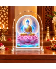 Buddha L Shape Acrylic Showpiece 3 X 3.5 Inch For Home, Office And Car (F176267)