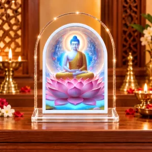Buddha L Shape Acrylic Showpiece 3 X 3.5 Inch For Home, Office And Car (F176267)