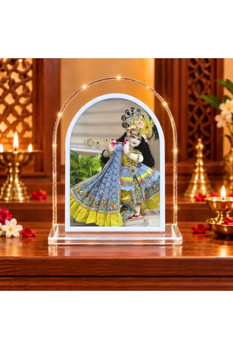 Lord Krishna L Shape Acrylic Showpiece 3 X 3.5 Inch For Home, Office And Car (F176268)