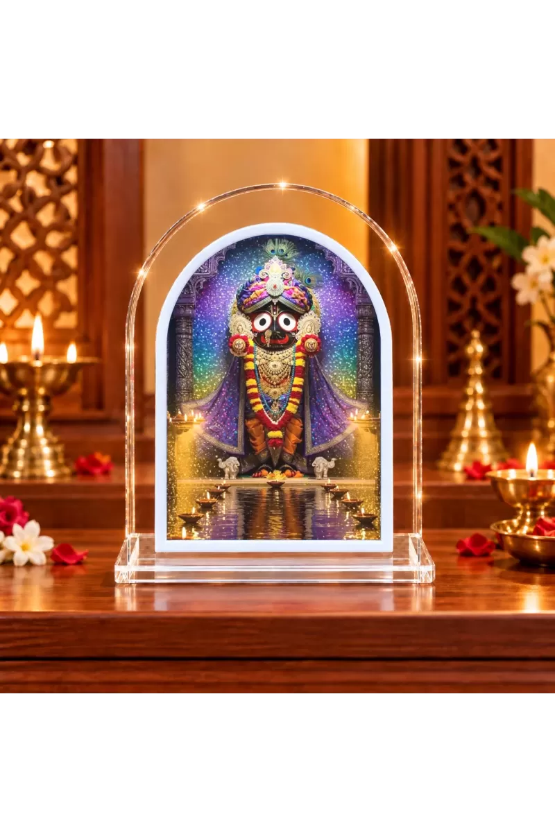 Lord Jagannath L Shape Acrylic Showpiece 3 X 3.5 Inch For Home, Office And Car (F176270)