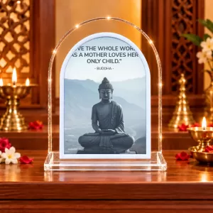 Buddha L Shape Acrylic Showpiece 3 X 3.5 Inch For Home, Office And Car (F176271)