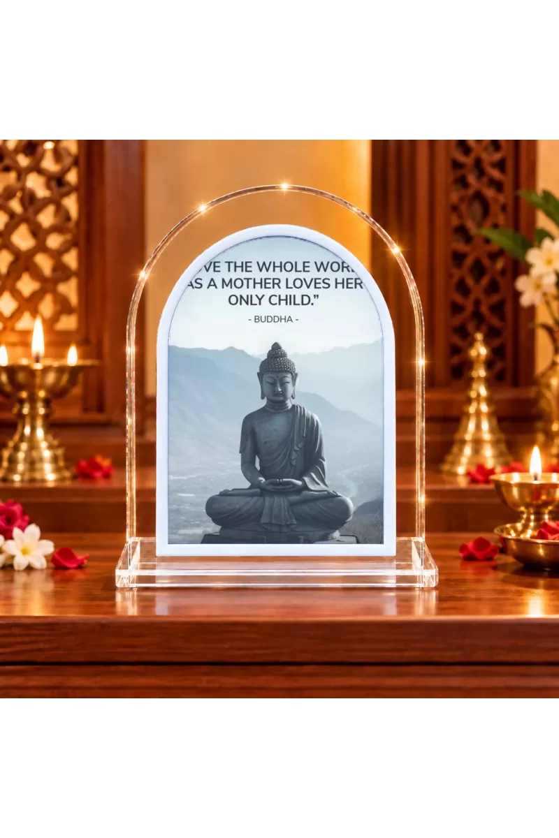 Buddha L Shape Acrylic Showpiece 3 X 3.5 Inch For Home, Office And Car (F176271)