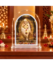 Shirdi Sai Baba L Shape Acrylic Showpiece 3 X 3.5 Inch For Home, Office And Car (F176272)