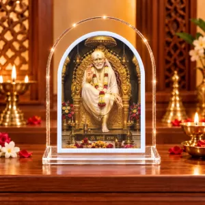 Shirdi Sai Baba L Shape Acrylic Showpiece 3 X 3.5 Inch For Home, Office And Car (F176272) Shirdi Sai Baba L Shape Acrylic Showpiece 3 X 3.5 Inch For Home, Office And Car (F176272)