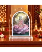 Shree Shree Ramakrishna L Shape Acrylic Showpiece 3 X 3.5 Inch For Home, Office And Car (F176273)