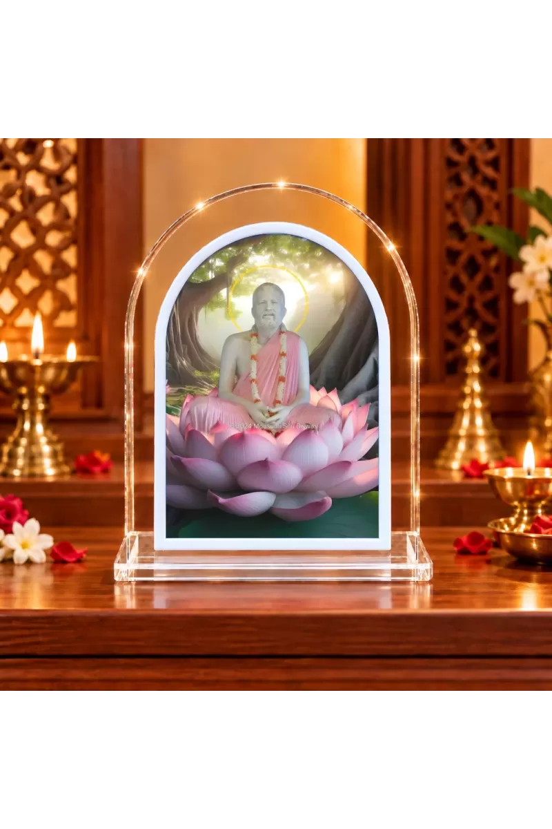 Shree Shree Ramakrishna L Shape Acrylic Showpiece 3 X 3.5 Inch For Home, Office And Car (F176273)