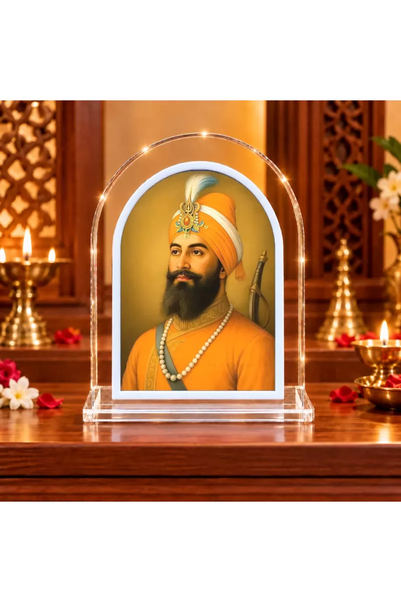 Guru Gobind Singh L Shape Acrylic Showpiece 3 X 3.5 Inch For Home, Office And Car (F176275)