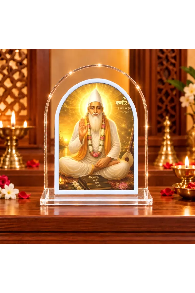 Sant Kabir Das L Shape Acrylic Showpiece 3 X 3.5 Inch For Home, Office And Car (F176276)