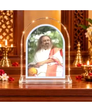 Sri Sri Ravi Shankar L Shape Acrylic Showpiece 3 X 3.5 Inch For Home, Office And Car (F176280)