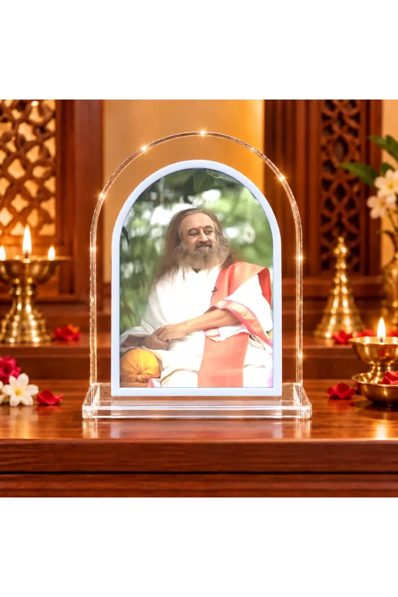 Sri Sri Ravi Shankar L Shape Acrylic Showpiece 3 X 3.5 Inch For Home, Office And Car (F176280)